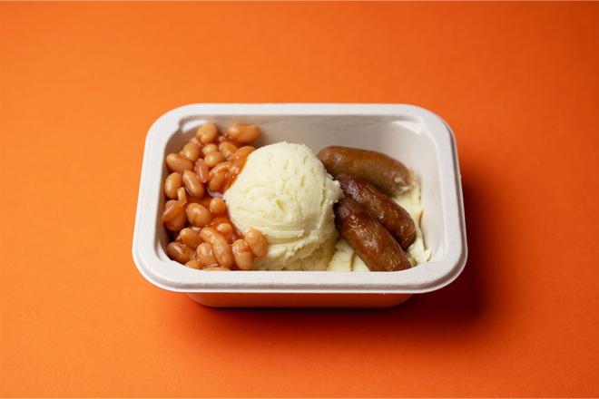 Sausage mash and beans